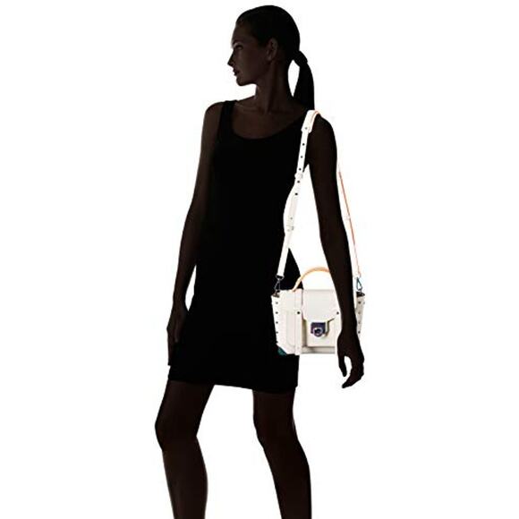 NWT MICHAEL Michael Kors Manhattan Medium Top-Handle School Satchel Optic White - Picture 6 of 6